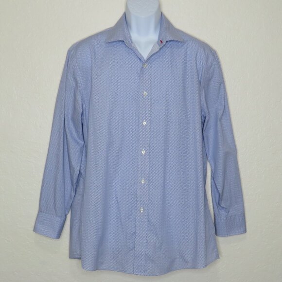 Tommy Hilfiger* Men's Long Sleeve Button Down Curved Hem BOHO Shirt~ Size 17" - Picture 1 of 12